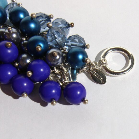 Chico's Silver Tone and Blue Beads Bracelet - Picture 3 of 7